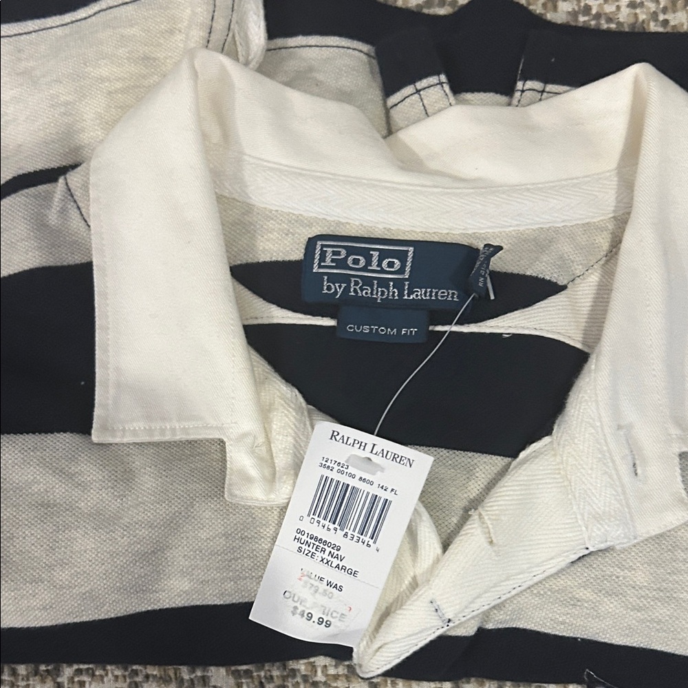 Polo by Ralph Lauren  Black and Cream Striped Bottoms with logo